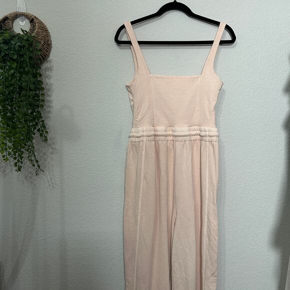 NEW Free People Inbound Jumpsuit Antique Blush Md Barrel Monochrome Athleisure - Picture 6 of 11